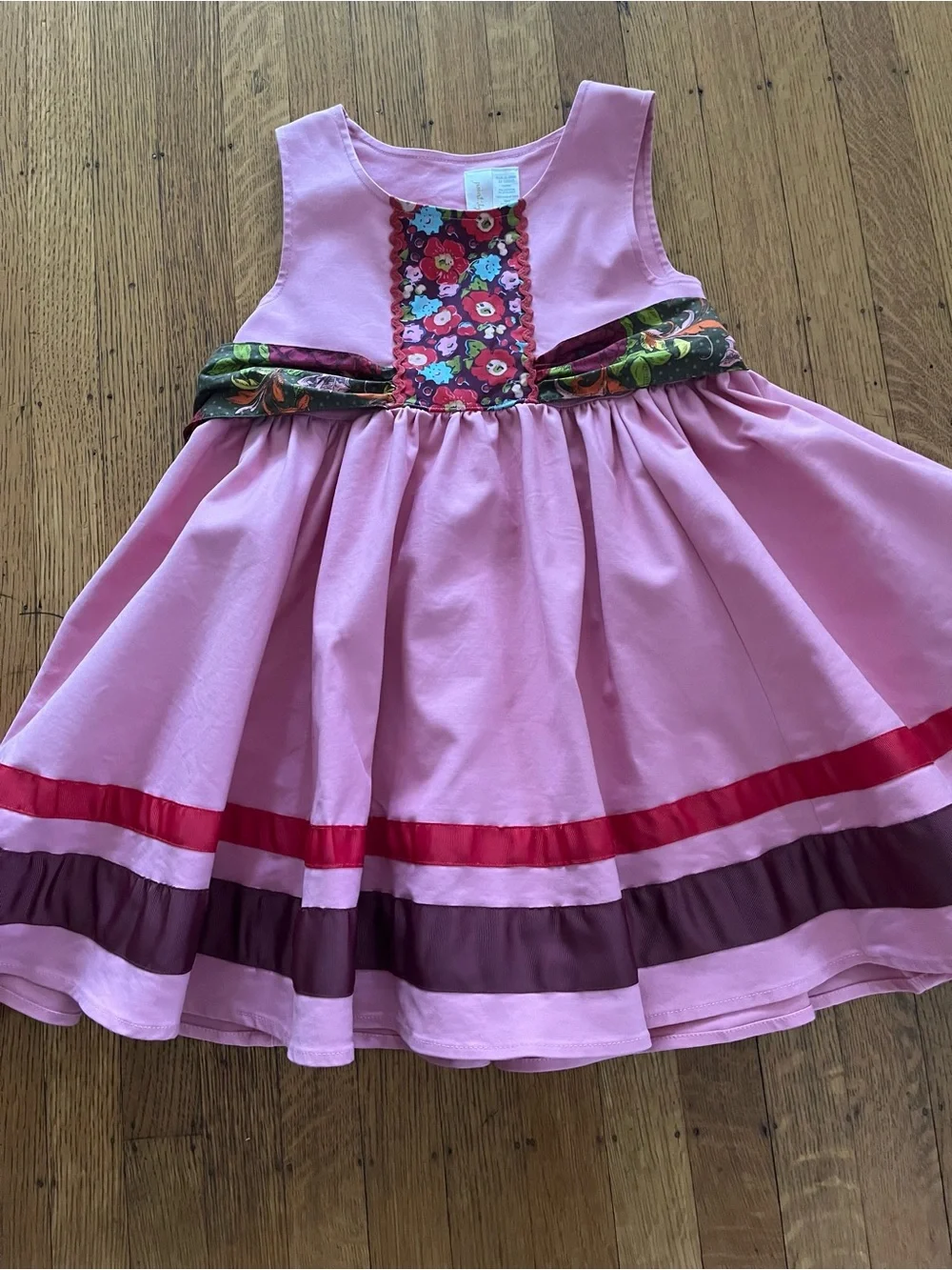 Matilda Jane Pink Floral Sash Sleeveless Dress Paint by Numbers